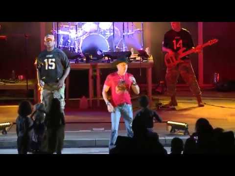 Ryan Weaver performs his song Burn with the West Point Military Academy's Benny Havens Band