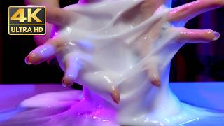 [Slime Play] Gently pinching and kneading into a thick & sticky 🤍 | Hands play episode 2