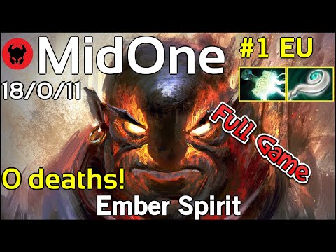 0 deaths! MidOne [Secret] plays Ember Spirit!!! Dota 2 Full Game 7.21