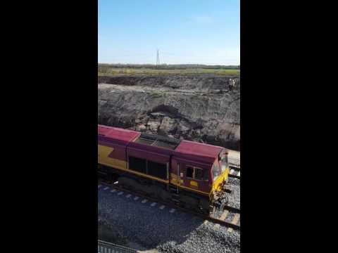 First train arriving at Elton Factory