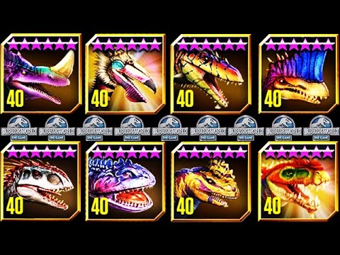 ALL MAX LEVEL 40 JURASSIC WORLD LEGENDARY HYBRIDS (GORGOSUCHUS, IREX, PRIOTRODON, OSTAPOSAURUS ++)