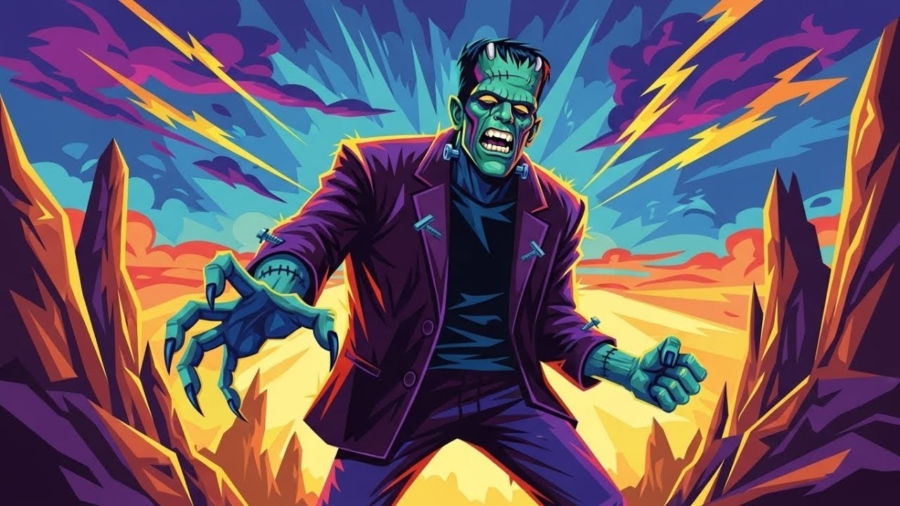 Animated Vector Graphic Frankenstein Art