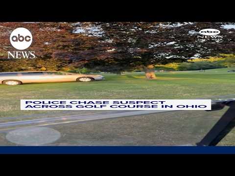 Police chase suspect across golf course in Ohio