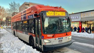 NICE N20X Express Bus Snowy Ride Roslyn to Flushing