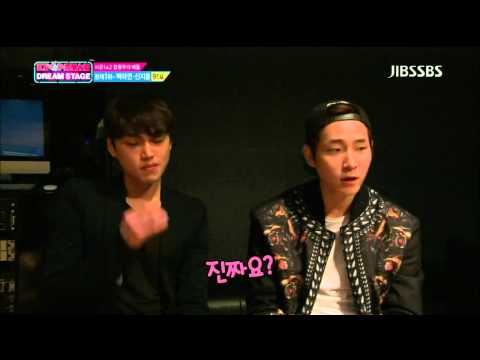 130414 Lee Hi & 2000 Won - Meeting BTS cut @ Kpop Star Dream Stage