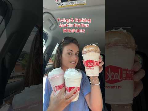 Trying & Ranking Jack in the Box Milkshakes 🍦🍓🧋🖤🍫#jackinthebox #jackintheboxdrivethru #shakes