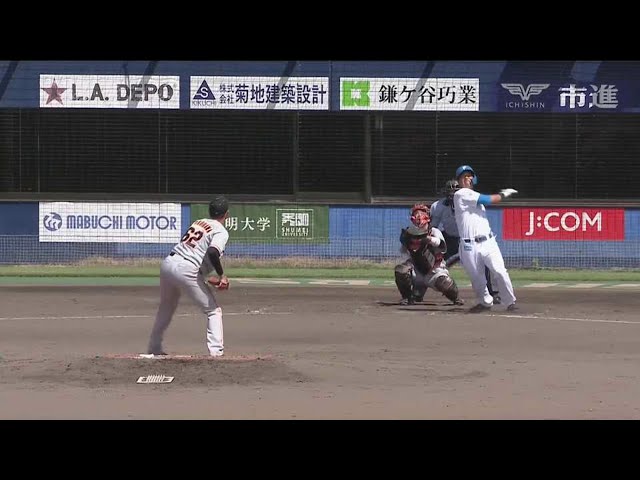 【ファーム】公式戦第1号!! ファイターズ・速水隆成のバックスクリーン弾!! 2022年6月26日 北海道日本ハムファイターズ 対 読売ジャイアンツ