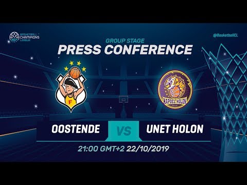 Filou Oostende v UNET Holon - Press Conference - Basketball Champions League 2019-20