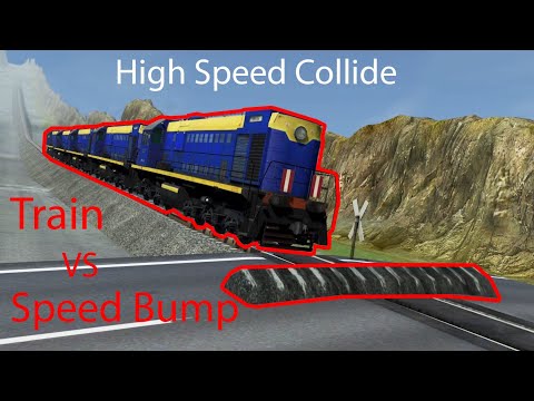Train vs Massive Speed Bump | BeamNG.drive