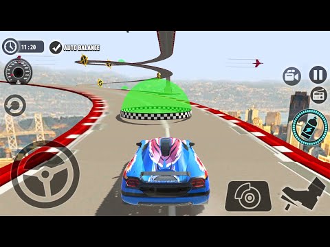 Impossible Car Tracks 3D - Blue Sport Car Driving Stunts Simulator Level 15 Completed Gameplay 2023