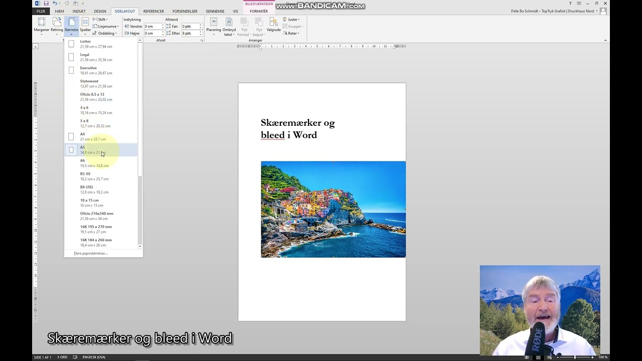 Word: Skæremærker og bleed
