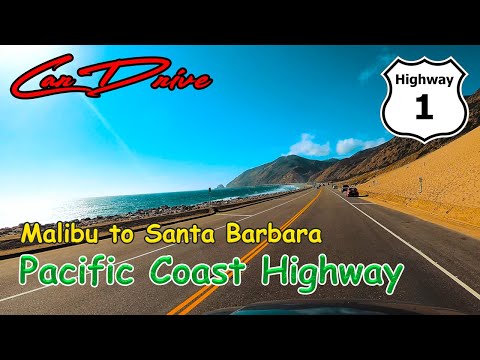 Car Drive Video from Malibu to Santa Barbara on Pacific Coast Highway 1 - ASMR