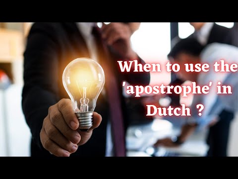 When to use the 'apostrophe' in Dutch ? (pretty straightforward)