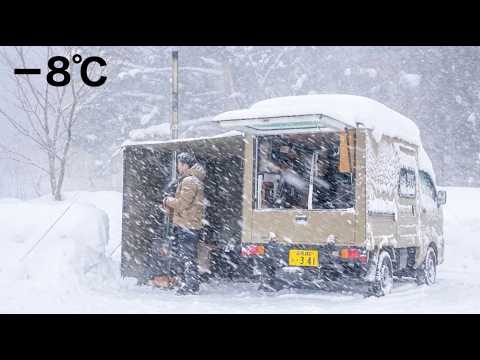 【雪の車中泊】全てが凍る！極寒の雪山でひとり車中泊｜DJI Power1000 Mini ASMR JDM