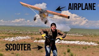 Scooter VS Airplane. It's a race to the top!