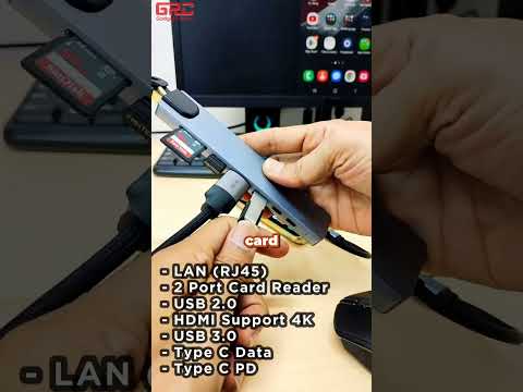 USB-C HUB 8-в-2 док-станция с кардридером Micro SD и аудио 3.5 мм - фото 1 - id-p2904244895