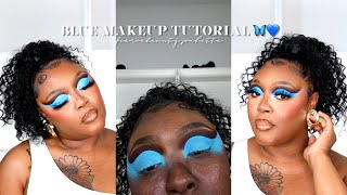 HOW TO: SLAY A BLUE CUT CREASE USING THE BFIERCEBEAUTY PALETTE  + HOW TO MAKE MONEY WHILE ONLINE