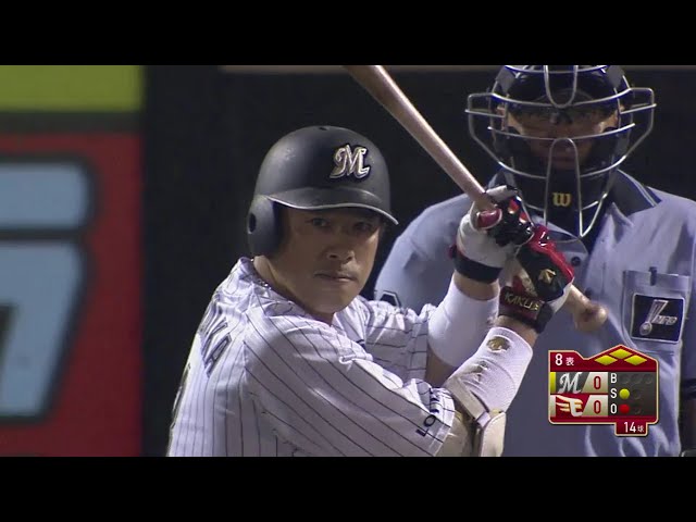 【8回表】マリーンズ・角中の内野ゴロの間に先制点!! 2018/8/17 E-M