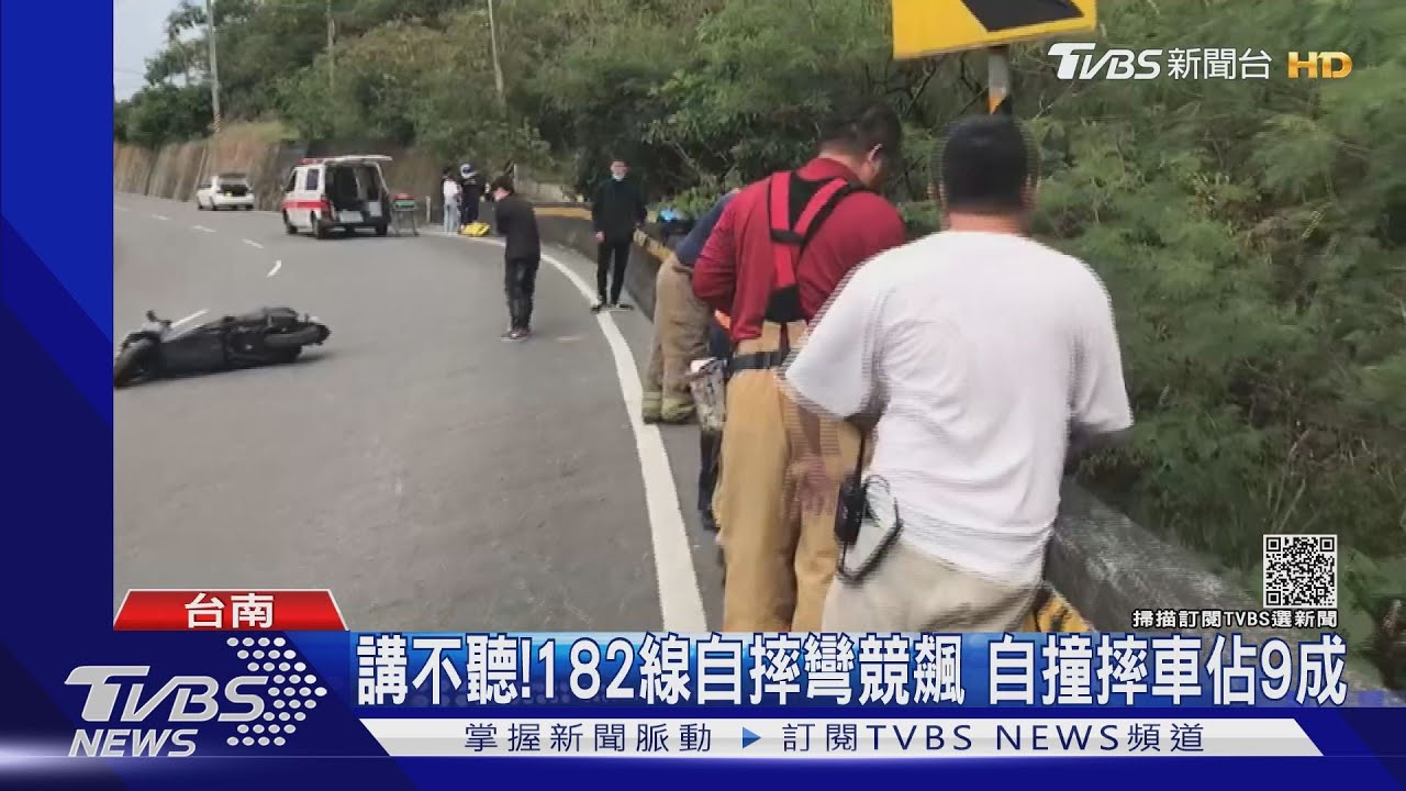 講不聽!182線自摔彎競飆 自撞摔車佔9成