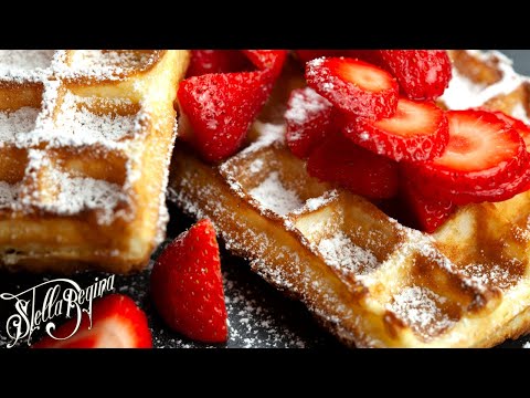 how to make gaufres de bruxelles,light & very crispy belgian #waffles #dessert #asmr | stella regina
