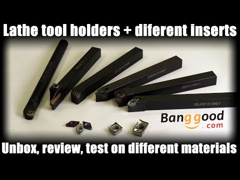 Lathe Turning Tool Holder[1010] & inserts from banggood [unbox, review, testing inserts]
