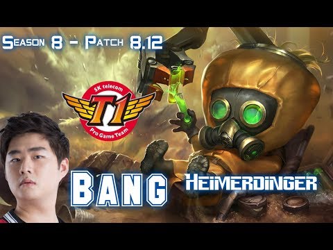 SKT T1 Bang HEIMERDINGER vs YASUO ADC - Patch 8.12 KR Ranked