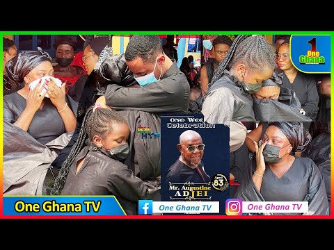 AFIA SCHWAR and her twin sons weep at her father's One Week