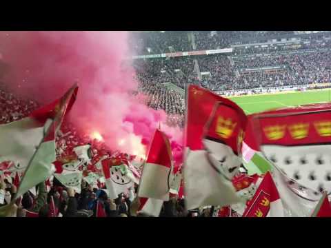 Gladbach - 1. FC Köln (1:2) Pyro Stimmung vor Anpfiff 19.11.2016