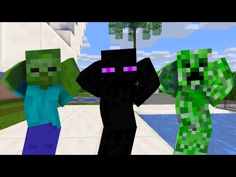 MONSTER SCHOOL : CHICKEN WING MEME ENDERMAN, CREEPER, ZOMBIE - MINECRAFT ANIMATION