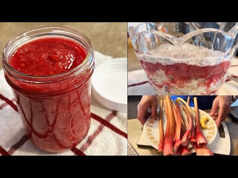 食用大黃蜜製作|奇亞籽大黃蜜燕麥粥|How to Make Rhubarb Compote With Honey