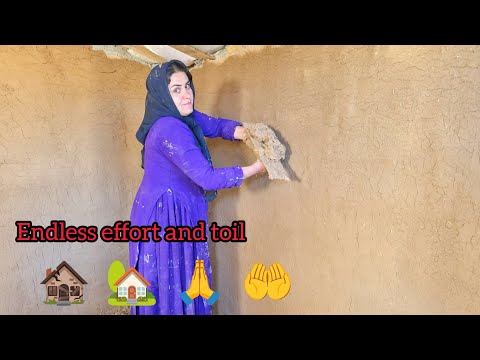 Clay coating, a homeless mother in the style of ancient houses 🏡✨