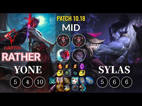 GRF Rather Yone vs Sylas Mid - KR Patch 10.18