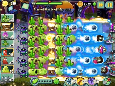 Plants vs Zombies 2 Greatest Hits Epic Hack - Level 110 - BIg Flame of Balls