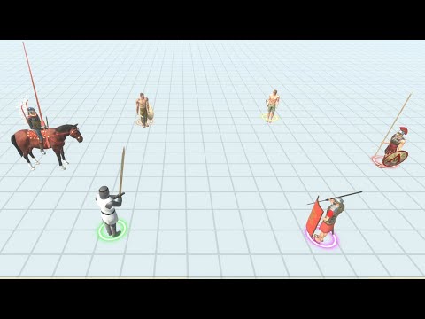 SPARTAN WARRIOR vs CRIXUS THE GAUL vs HUSSAR vs ROMANUS vs TEUTONIC KNIGHT vs ARCHIE THE ARCHER