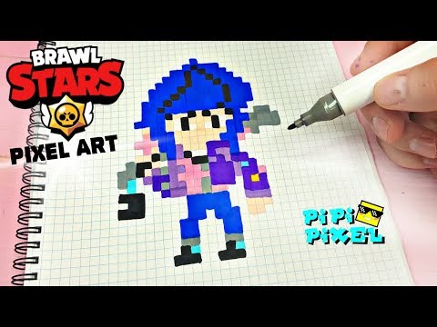 Биби из ИГРЫ BRAWL STARS РИСУНКИ ПО КЛЕТОЧКАМ -PIXEL ART