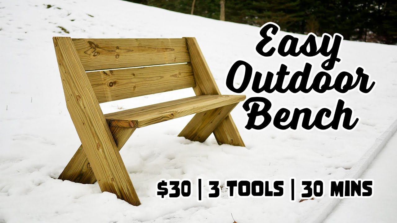 $30 Outdoor Bench with Back [Only 3 Tools and 30mins]