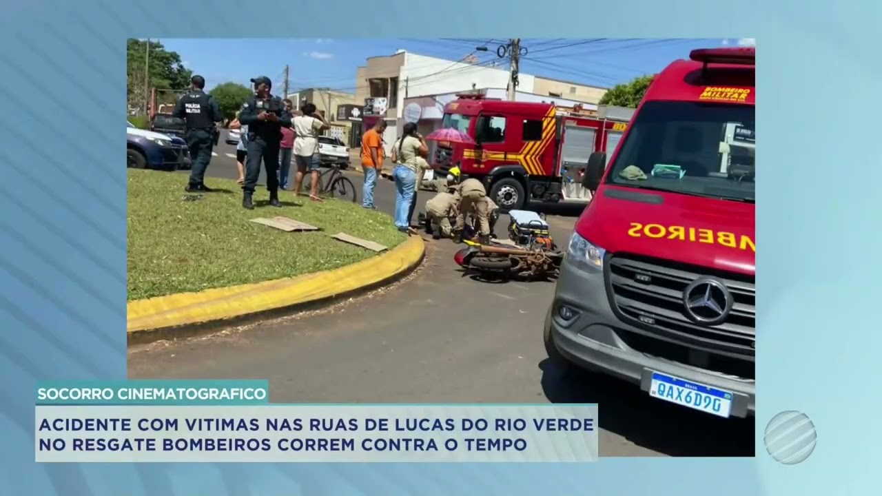 ACIDENTE COM VÍTIMAS NAS RUAS DE LUCAS DO RIO VERDE, NO RESGATE BOMBEIROS CORREM CONTRA O TEMPO