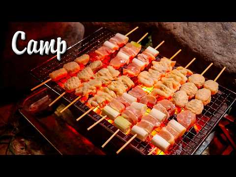 夏のキャンプはビールと焼き鳥で優勝！