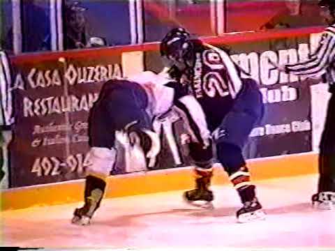 Tyler Yakimchuk #28 vs Dave Simoes #55 BCHL 03/04