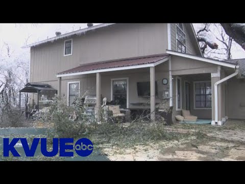 Austin resident cleaning up trees that fell through the roof during the winter storm | KVUE
