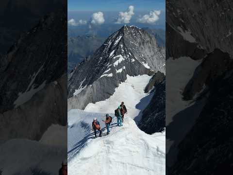 Mönch Summit (4110m) with views of Jungfrau, Eiger and Aletschgletscher #adventure #mönch