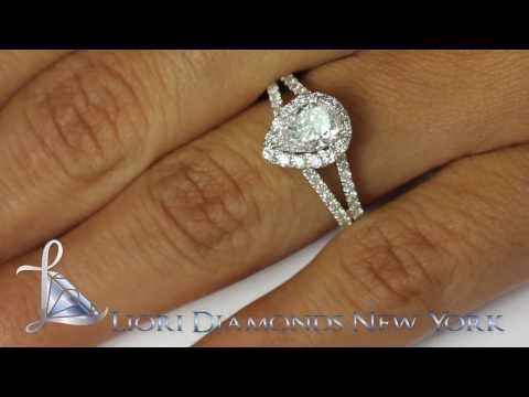 ER-SOLD-101 - 1.73 Carat D-VS1 Pear Shape Diamond Engagement Ring 14k White Gold Vintage Style