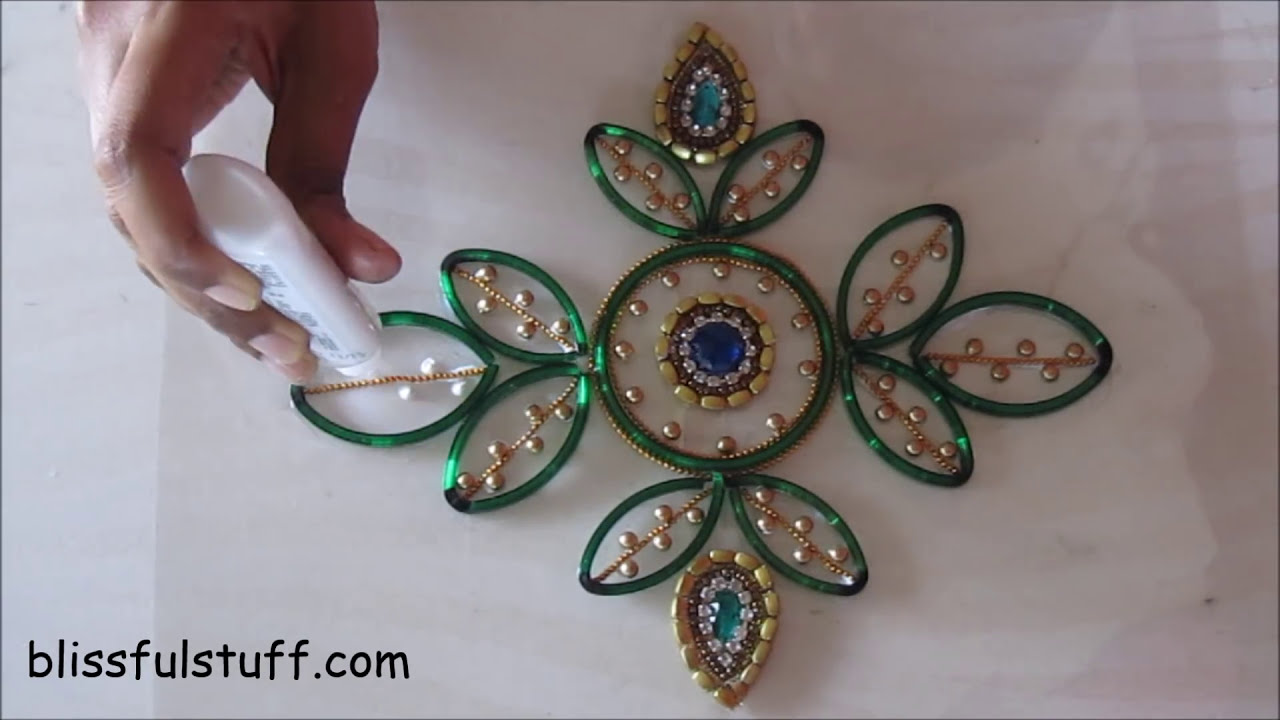 kundan rangoli design using bangles by poonam borkar