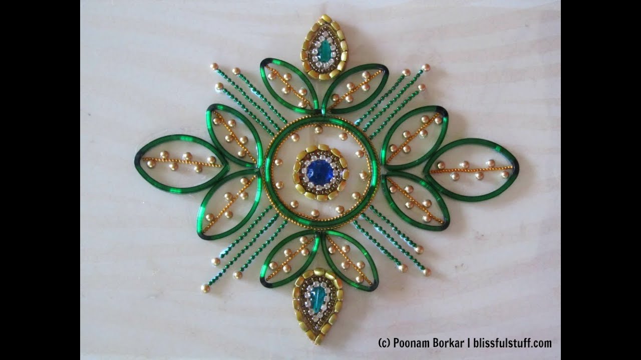 Kundan rangoli design using bangles by poonam borkar