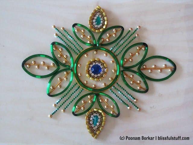 Kundan rangoli design using bangles by poonam borkar