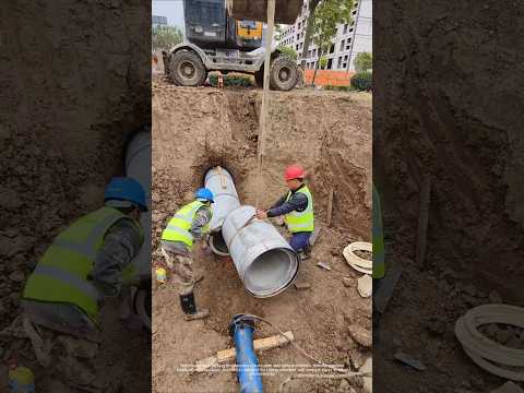Trenchless pipe jacking construction of rainwater and sewage pipes