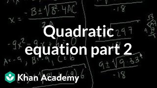 Quadratic Equation part 2