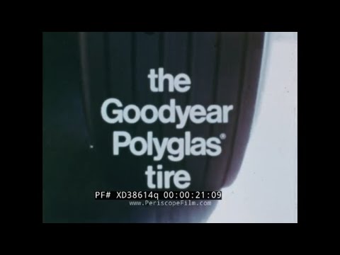 1970s GOODYEAR CUSTOM WIDE TREAD POLYGLAS TIRE  TV COMMERCIAL    FIBERGLASS BELT DESIGN XD38614q