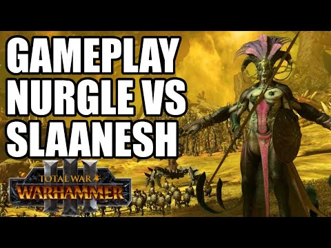 GAMEPLAY - NURGLE VS SLAANESH - Almost Full Slaanesh Roster? Total War Warhammer 3