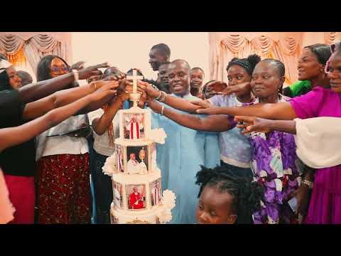Fidelity Bank joyfully celebrates Rev. Fr. Ejike Mbaka with a grand, eye-catching giant cake.